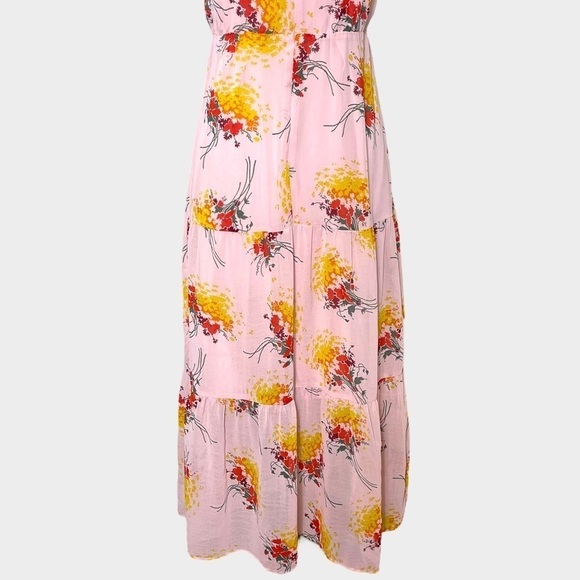 J. Crew Pink Floral Tiered Maxi Dress Sundress 0 XS - Picture 8 of 12